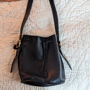Coach vintage leather black bucket crossbody purse bag